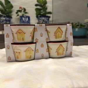 Prima Design ginger house ramekins Set of 4  holiday  baking ceramic christmas
